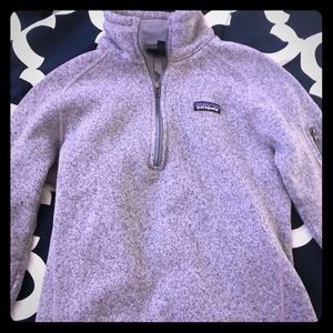 Patagonia Smokey violet heathered lilac better sweater 1/4 zip pull over